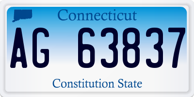 CT license plate AG63837