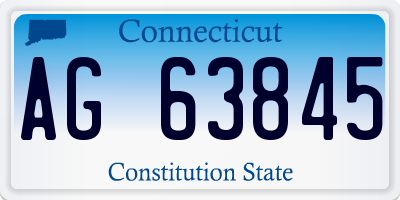 CT license plate AG63845