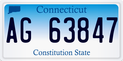 CT license plate AG63847