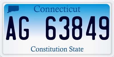 CT license plate AG63849