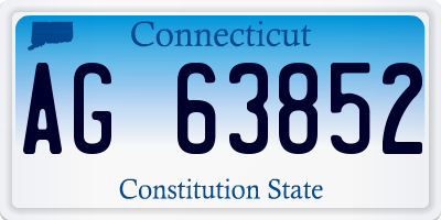 CT license plate AG63852