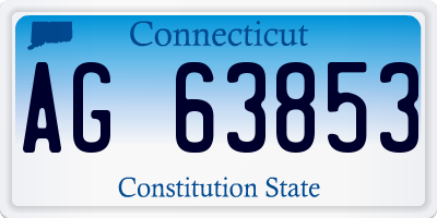 CT license plate AG63853