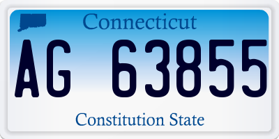 CT license plate AG63855