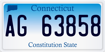 CT license plate AG63858