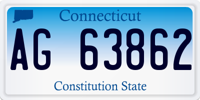 CT license plate AG63862