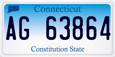 CT license plate AG63864