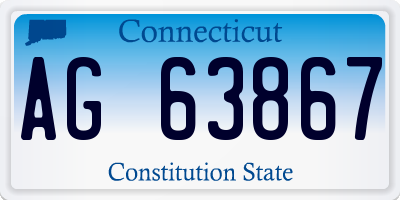 CT license plate AG63867