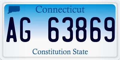 CT license plate AG63869