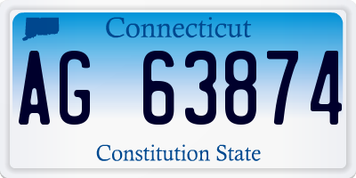 CT license plate AG63874