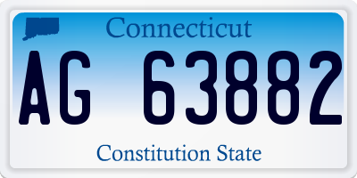 CT license plate AG63882