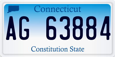 CT license plate AG63884