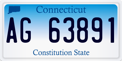 CT license plate AG63891