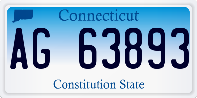 CT license plate AG63893