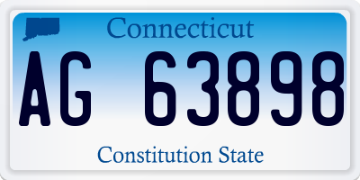 CT license plate AG63898