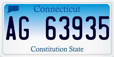 CT license plate AG63935