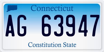CT license plate AG63947