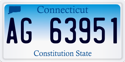 CT license plate AG63951