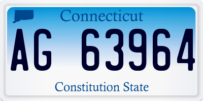 CT license plate AG63964