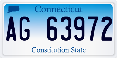 CT license plate AG63972