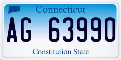 CT license plate AG63990