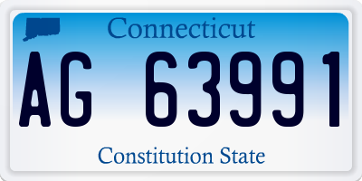 CT license plate AG63991