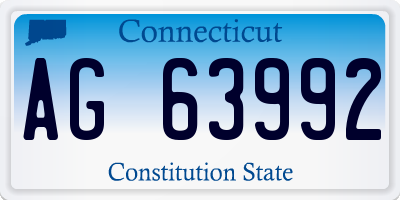 CT license plate AG63992
