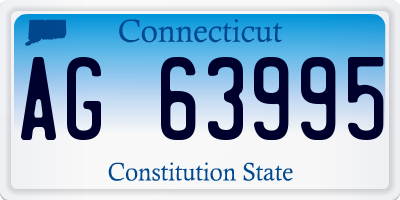 CT license plate AG63995