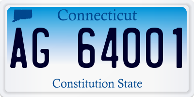 CT license plate AG64001