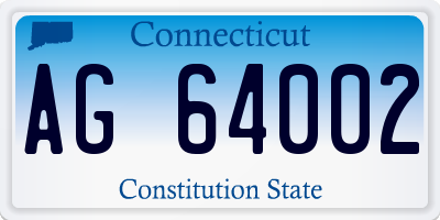 CT license plate AG64002