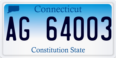 CT license plate AG64003