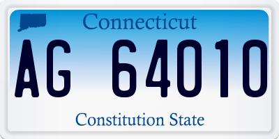 CT license plate AG64010