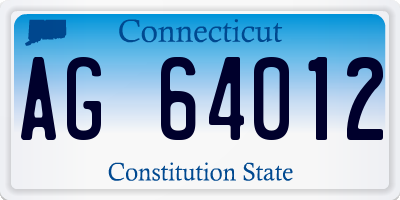 CT license plate AG64012