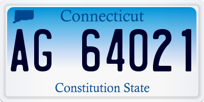 CT license plate AG64021