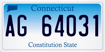 CT license plate AG64031