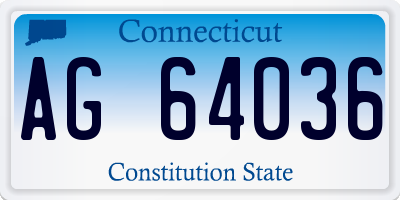 CT license plate AG64036