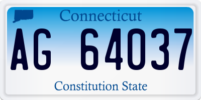 CT license plate AG64037
