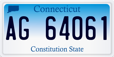 CT license plate AG64061