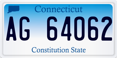 CT license plate AG64062