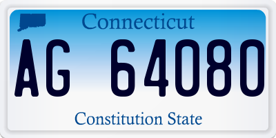 CT license plate AG64080