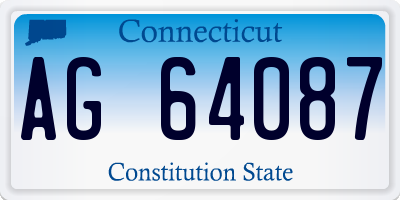 CT license plate AG64087