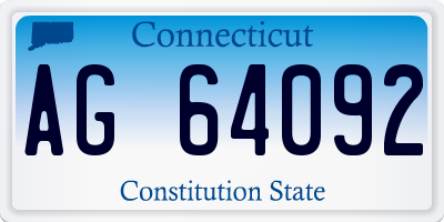 CT license plate AG64092