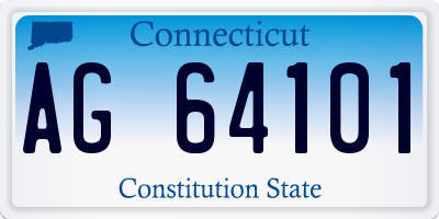 CT license plate AG64101