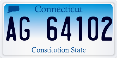 CT license plate AG64102