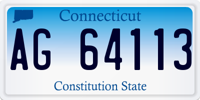 CT license plate AG64113