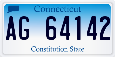 CT license plate AG64142