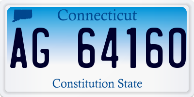 CT license plate AG64160