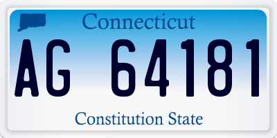 CT license plate AG64181