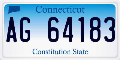 CT license plate AG64183