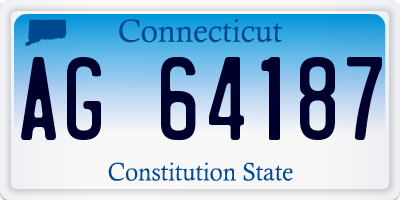 CT license plate AG64187