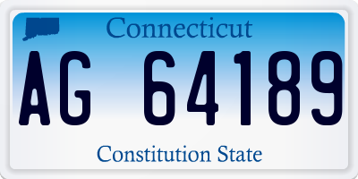 CT license plate AG64189